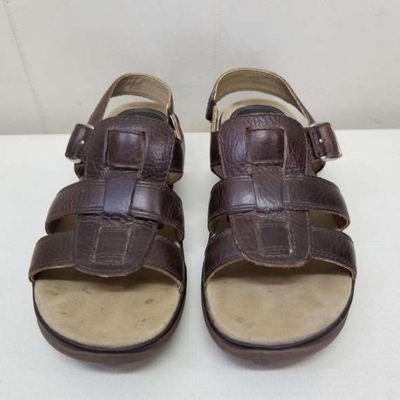 Red Wing Brown Leather Sandals 7.5M Open Toe Wedge - Picture 7 of 8